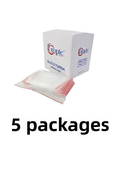 Tropic 5 عبوات من أكياس زيبلوك مقاس 15×18 – 600 قطعة
