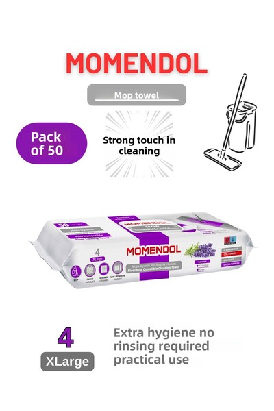 momendol منشفة تنظيف أرضية وسطح متوافقة مع موبا برائحة اللافندر، 4XLarge 3x50...