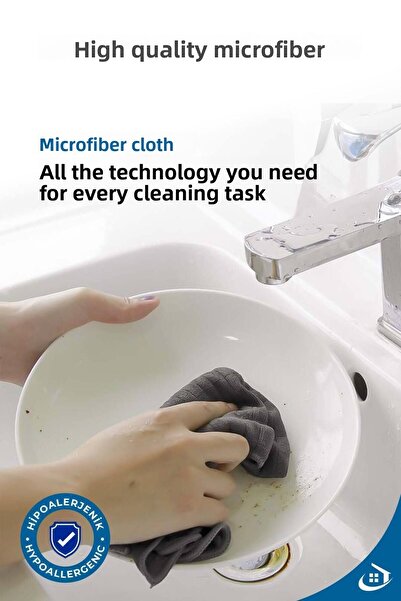 pella 6 Pack Microfiber Car, Glass, Kitchen Cleaning Cloth, Gray (40 cm X 40 cm)