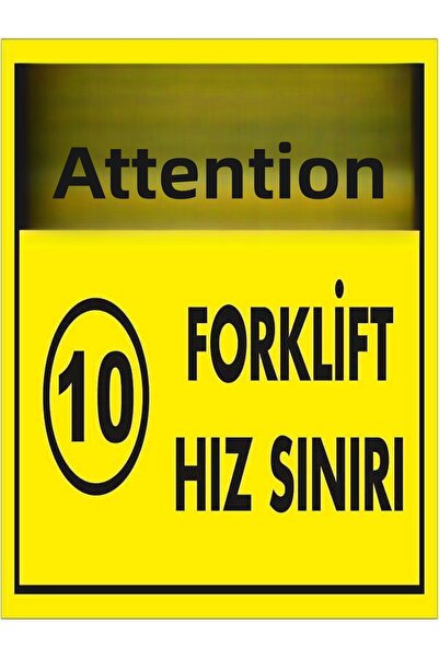 Emek İkaz Levhaları انتبه 10 علامة تحذير/تحذير لحد السرعة للرافعة الشوكية