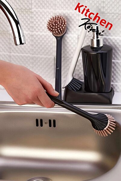 Mutfak Köşesi Black Super Durable Silicone Dish Sink Brush