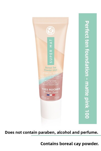 Yves Rocher كريم أساس بينك بيرفكت سكين مات - 30 مل، 100 عبوة