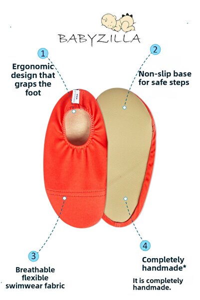 BabyZilla Non-Slip Sole Sea Shoes, Children's Pool Booties