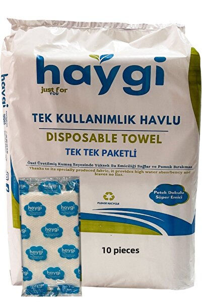 galaksihome مناشف حلاقة للاستخدام مرة واحدة معبأة فرديًا - 10 قطع 40×80 سم هايغي