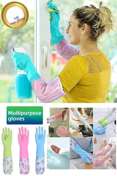 Duffa قفاز غسيل الأطباق المقاوم للحرارة، قفاز تنظيف عام مقاوم للماء