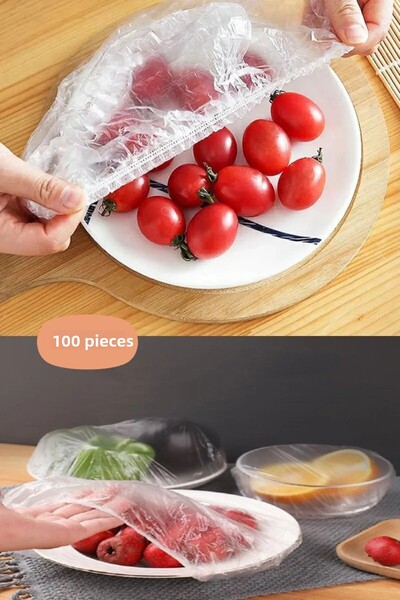 Vwear 100 قطعة من النضارة العملية - غطاء وعاء وصحن محمي، غطاء طعام متعدد الأغراض قابل للتمدد