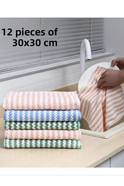 GOLDRİSE 12 bucăți 28x30 pânză din microfibră - țesătură super absorbantă din...