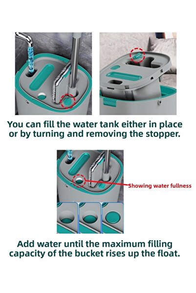 SMARTER Aqua Jet 2-Piece Refillable Clean & Dirty Water Separation Feature Tablet Mop Cleaning Set Mop