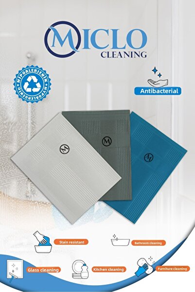 MICLO CLEANING طقم قماش تنظيف من الألياف الدقيقة مكون من 3 قطع - قماش سحري - 40 × 60 سم