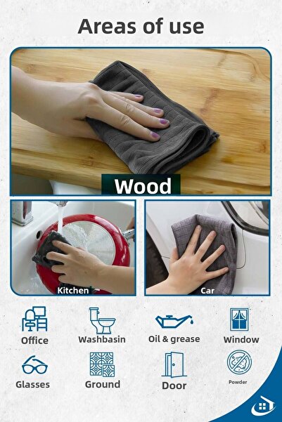 pella 9 Pack Microfiber Car, Glass, Kitchen Cleaning Cloth, Gray (40 cm X 40 cm)