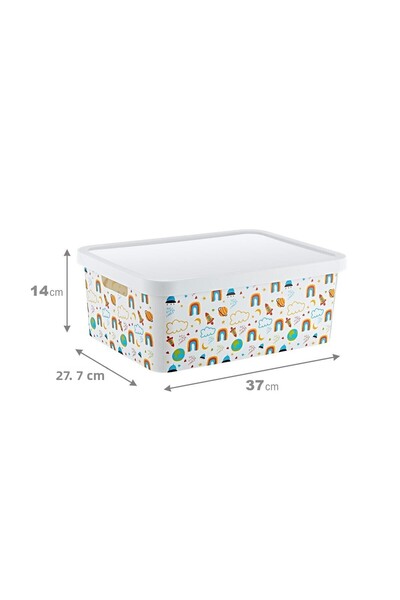 Smartware Stafi Patterned Multi-Purpose Box with Lid 12 Lt