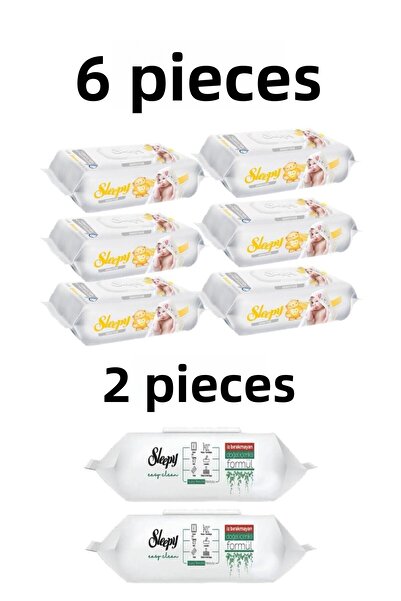 Sleepy منشفة مبللة حساسة 6x90 قطعة 540 ورقة-نوم سهلة التنظيف 100 قطعة منشفة س...