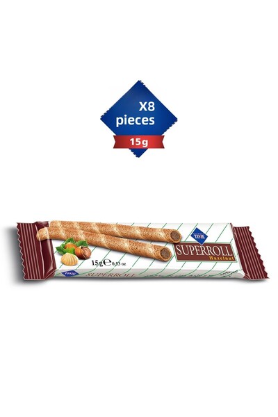 Çizmeci Time 15 جرام × 8 رقاقات سوبر رول بكريمة البندق