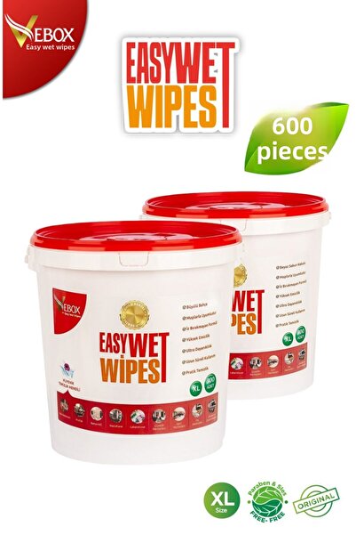 VEBOX Easy Wet Wipes Bucket Wet Wipes Magical Garden Scented Gold 2 Pack 600 Pieces