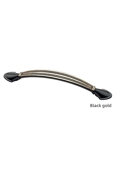 EYM Inci Furniture Cabinet Drawer Handle Double Color 128 Mm Black Gold
