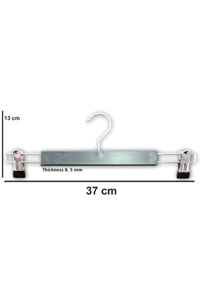 AĞIRSOY Umerașe pentru fuste cu închidere cu cârlig din oțel inoxidabil negru, 37 cm lățime, 8 bucăți