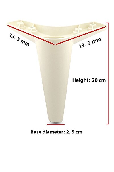 Badem10 Mobila Canapea Fotoliu 20 Cm Picior Aytaşı Culoare Unitate TV Consolă Picior Cremă