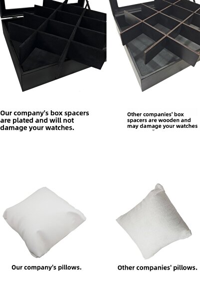 Chavin Black Leather 15-Piece Glass Watch Box St15-68