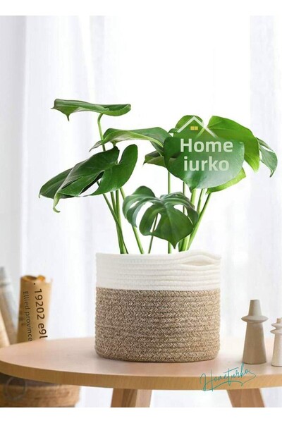 HomeTurko Καλάθι παιχνιδιών μπάνιου από γιούτα και άχυρο - Organizer Γλάστρα