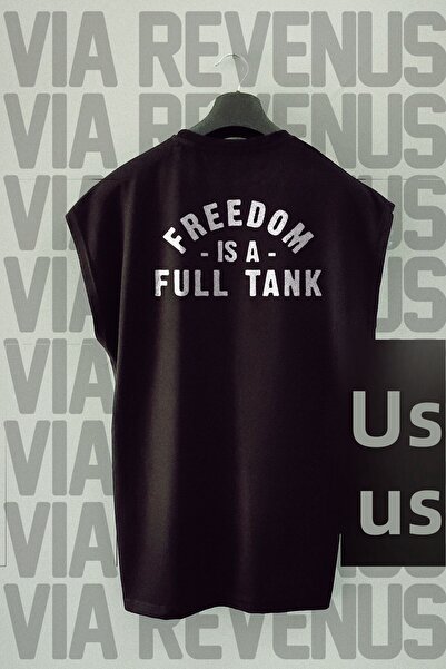 Vordevia Freedom is a Full Tank / Biker Printed 100% Cotton Zero Sleeve Sports Tshirt