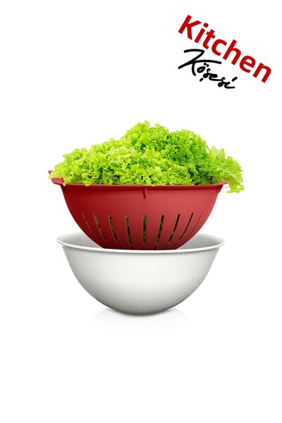 Mutfak Köşesi Handy Bowl Strainer Set 3 Lt - Multi-Purpose Bowl Strainer Red
