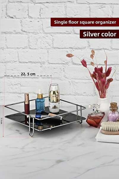 ARVALE Organizator de bijuterii cosmetice argintiu Organizator de machiaj pen...