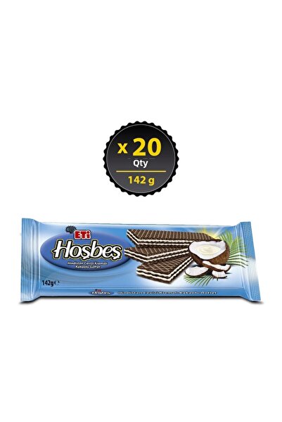 Eti ويفر كريمي جوز الهند - 142 جم × 20 قطعة