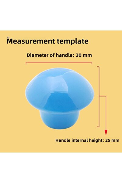 Badem10 Κουμπί μανιταριού Μεταλλικό (ΜΠΛΕ) Στρογγυλό Έπιπλα Παιδικού Δωματίου Συρτάρι Κουζίνας Ντουλάπα 10 τμχ Λαβή