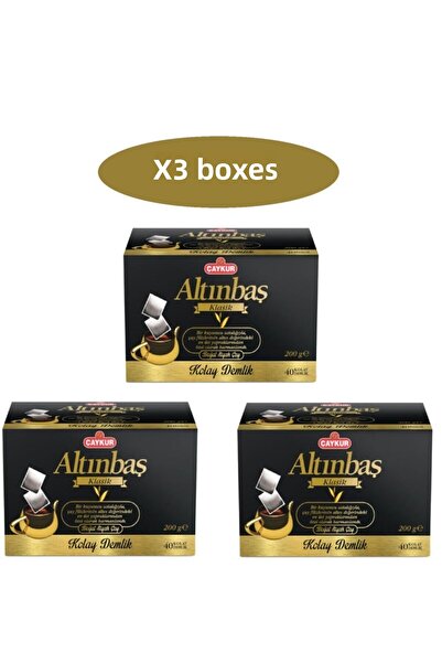 Çaykur ألتينباش كيس شاي إبريق الشاي 3 × 200 جرام 40 عبوة