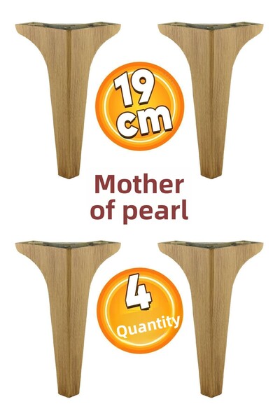 Badem10 Canapea de lux din sidef - 19 cm picioare din nuc deschis 4 unitati TV canapea consola