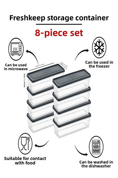 bizimevde حاوية تخزين مكونة من 8 قطع سعة 1.3 لتر متوافقة مع الميكروويف