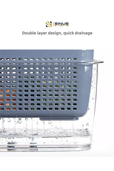 Lossa 9Lt Organizer with Strainer - Refrigerator, Fresh Produce and Storage C...