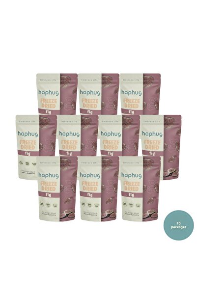 HapHug 10 عبوات - فاكهة التين المجففة بالتجميد - 10 × 30 جم للتجميد الجاف