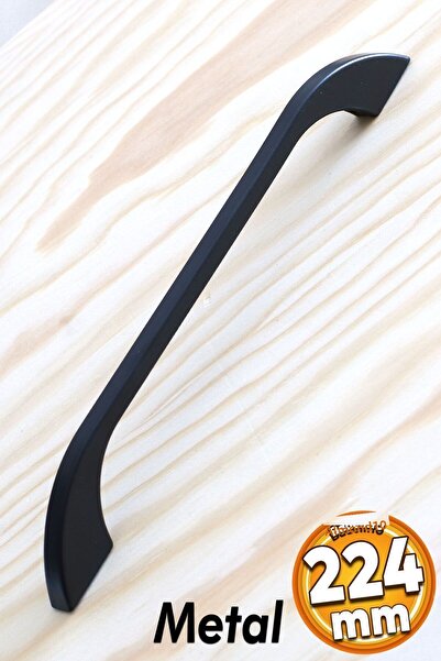 Badem10 Mâner Ezgi 224 Mm Mobilier Metal Negru Bucătărie Sertar Capac Dulap Mânere Dulap Mâner 22,4 Cm