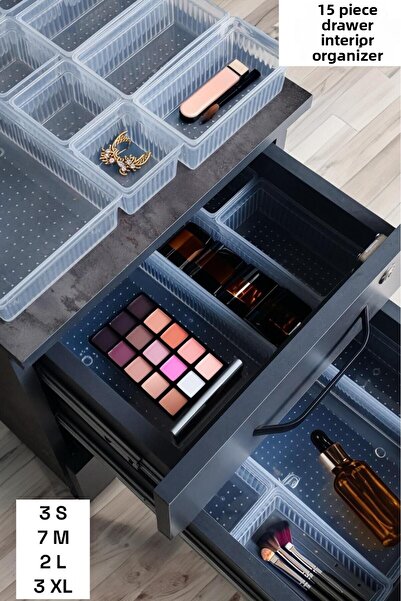 Bayev Bade 15 Pieces Drawer Organizer - Office Organizer Makeup Organizer Box