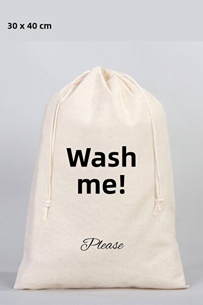 Florence Event Wash Me Please Text Printed 100% Cotton Raw ύφασμα βρώμικη θήκ...