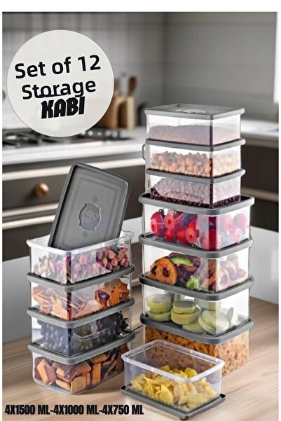 MEDUSHOP مجموعة من 12 حاوية تخزين مستطيلة متوافقة مع الفريزر والميكروويف 4x 0...