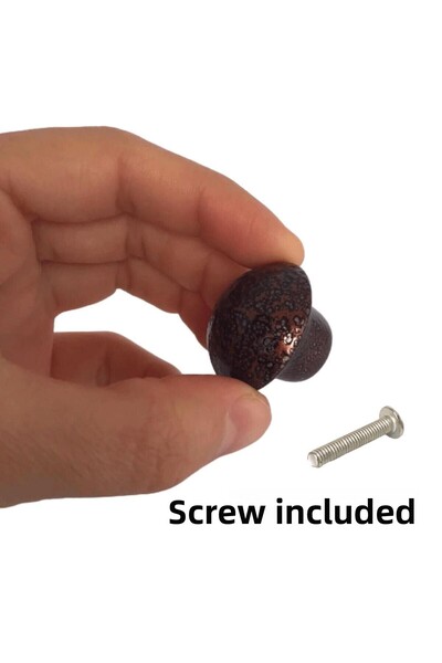 GLASWEN 8Pcs Copper Mushroom Button Handle Furniture Drawer Cabinet Door Handle Metal Handle Accessories with Screw