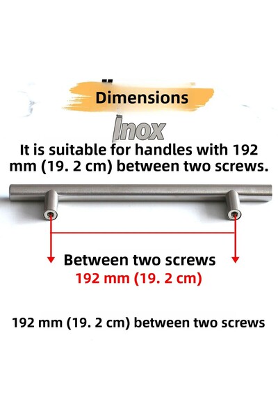 Badem10 Alteta 192 Mm Inox Metal 10 Buc Mobila Bucatarie Sertar Dulap Dulap Capac Mâner Mâner