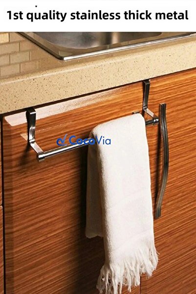 CocoVia رف مناشف فوق خزانة المطبخ ودرج - حامل مناشف منظم داخل الخزانة - حامل ...