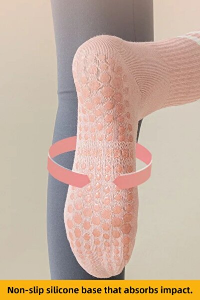 Dore Unisex 3 Pairs Non-Slip Pilates & Yoga Socks - Blue, Pink, Lilac