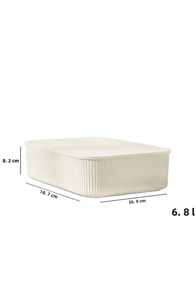 HOMİNG Homing Multi-Purpose Ecru Lid Jewelry Makeup Cosmetic Organizer Box 6.8 Lt 241442