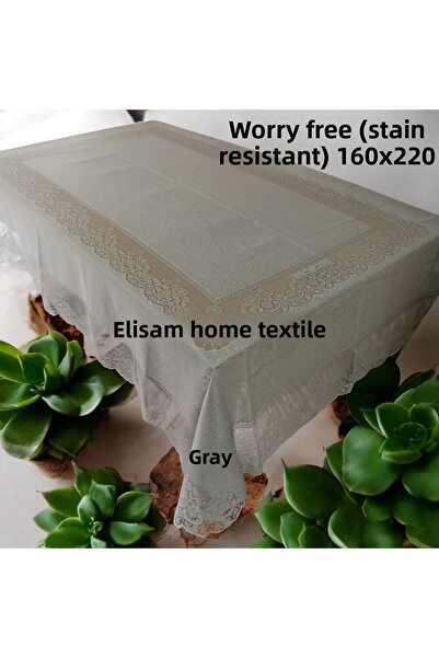 Elisam Stain-Proof Worry-Free Tablecloth (Gray Pattern)