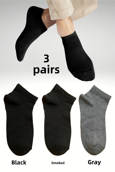 Akface Organic Cotton Adult Men's Booties Socks 3 Pcs