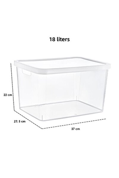 Smartware Stafi Multi-Purpose Transparent Box with Lid 18 Lt