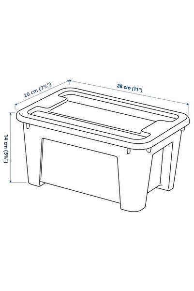 IKEA 28X20X14 cm 5 Lt Transparent Storage Box with Lid