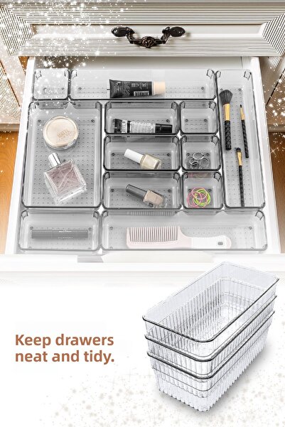 Vienev Ντουλάπι 12 τεμαχίων - Οργανωτής μακιγιάζ κοσμημάτων σε συρτάρι