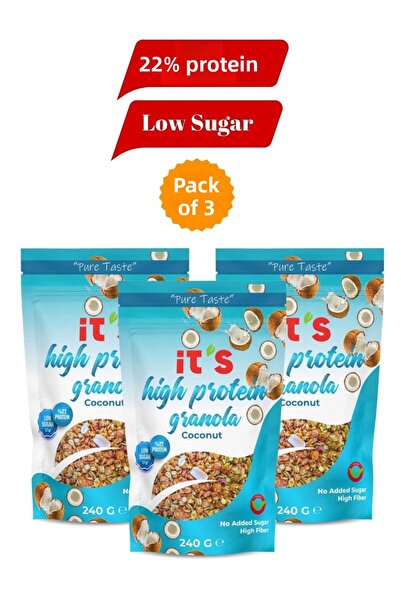 it's جرانولا عالية البروتين 3 عبوات - جوز الهند - 240 جم