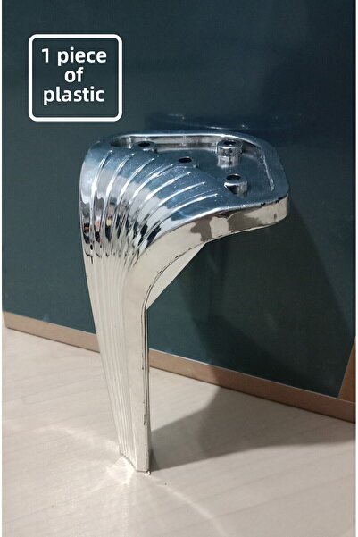 BARERMO Picior Lucens argintiu de 20 cm, picior de dulap, picior de canapea, picior de consolă, picior de unitate, picior din plastic, picior