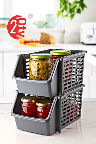 Orvila 2 Pieces Gray Large Size Organizer - Superimposed, Multi-Purpose